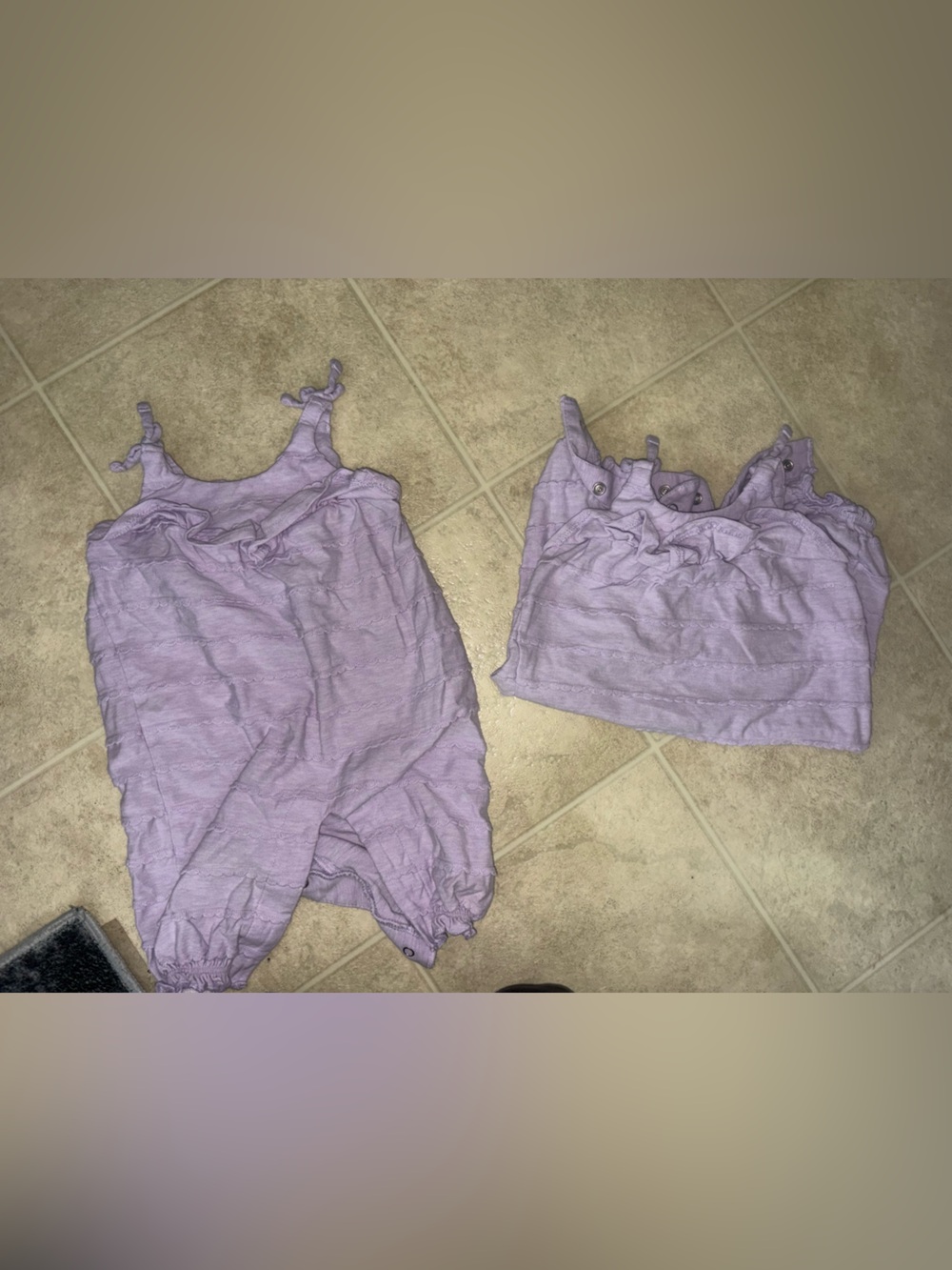 Twin set- Lavender Cotton Blend Women's Romper - Sleeveless Summer Jumpsuit